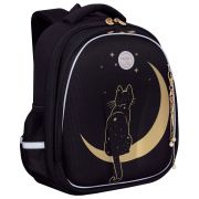 Ранец GRIZZLY анатомическая спинка, c брелоком, для девочек, «NIGHT CAT», 36х28х20 см, RAz-286-1/1
