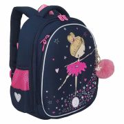 Ранец GRIZZLY анатомическая спинка, c брелоком, для девочек, «BALLERINA», 36х28х20 см, RAz-486-6/1