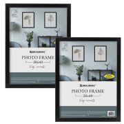 Рамка 30х40 см небьющаяся, КОМПЛЕКТ 2 штуки, багет 21 мм, МДФ, BRAUBERG «Idea», черная, 391395