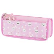 Пенал мягкий ЮНЛАНДИЯ, 2 отделения, полиэстер, «Bunnies», розовый, 21х9х6 см, 272346
