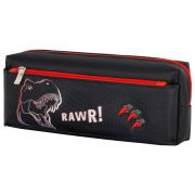 Пенал мягкий ЮНЛАНДИЯ, 2 отделения, полиэстер, «Roar», черный, 21х9х6 см, 272347