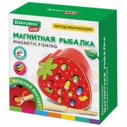 Сортер-рыбалка магнитный деревянный развивающий «Клубника», BRAUBERG KIDS, 665245