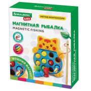 Сортер-рыбалка магнитный деревянный развивающий «Кот», BRAUBERG KIDS, 665246