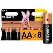 Батарейки КОМПЛЕКТ 8 шт., DURACELL Basic ОРИГИНАЛ, AAA (LR03, 24А), алкалиновые, мизинчиковые, C0037387