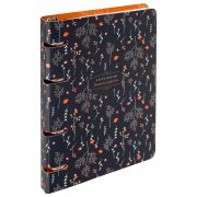 Тетрадь на кольцах А5 160х212 мм, 120 листов, картон, выборочный лак, клетка, BRAUBERG, «Flowers», 404729