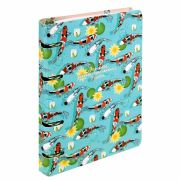 Тетрадь на кольцах А5 160х212 мм, 120 листов, картон, выборочный лак, клетка, BRAUBERG, «Карпы Кои», 404730