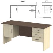 Стол письменный «Канц», 1600х600х750 мм, 2 тумбы, комбинированный, цвет венге/дуб молочный (КОМПЛЕКТ)