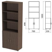 Шкаф полузакрытый «Канц», 700х350х1830 мм, цвет венге (КОМПЛЕКТ)