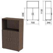 Шкаф полузакрытый «Канц», 700х350х1130 мм, цвет венге (КОМПЛЕКТ)