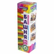 Игра настольная «ЦВЕТНАЯ БАШНЯ», 54 окрашенных деревянных блока + кубик, BRAUBERG HOBBY, 665493