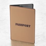 Обложка для паспорта, мягкий полиуретан, «PASSPORT», коричневая, STAFF, 238406