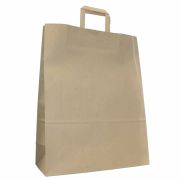 Крафт-пакет бумажный 24х14х29 см, плоские ручки, плотность 90 г/м2, 110517