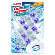 Туалетный блок шарики для унитаза освежитель, 4 блока по 50 г, «Сила океана 3 в 1», LAIMA, 608996