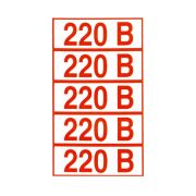 Знак электробезопасности «Указатель напряжения 220 В», КОМПЛЕКТ 20 штук, 20х50 мм, пленка, Z05
