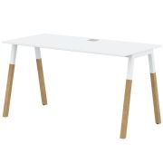 Стол рабочий FORTA FST 1367, белый/бук, 1380х670х733 мм