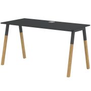 Стол рабочий FORTA FST 1367, черный графит/антрацит/бук, 1380х670х733 мм