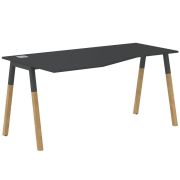 Стол эргономичный FORTA FCT 1567(L), левый, черный графит/антрацит/бук, 1580х0х733 мм