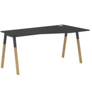 Стол эргономичный FORTA FCT 1567(R), правый, черный графит/антрацит/бук, 1580х900(670)х733 мм