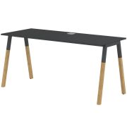 Стол рабочий FORTA FST 1567, черный графит/антрацит/бук, 1580х670х733 мм