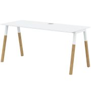 Стол рабочий FORTA FST 1567, белый/бук, 1580х670х733 мм