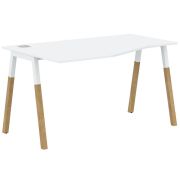 Стол эргономичный FORTA FCT 1367(L), левый, белый/бук, 1380х0х733 мм