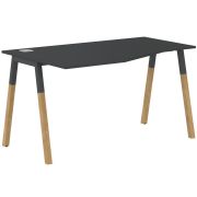 Стол эргономичный FORTA FCT 1367(L), левый, черный графит/антрацит/бук, 1380х0х733 мм