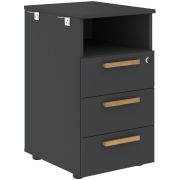 Тумба приставная FORTA FLC-3D.1A, черный графит, 408х504х733 мм