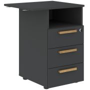 Тумба приставная FORTA FLC-3D.1A, черный графит, 570х504х733 мм