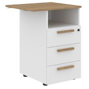 Тумба приставная FORTA, 57х50, Дуб Гамильтон/Белый премиум