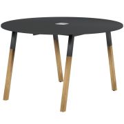 Стол для переговоров FORTA FRST 1250, черный графит/антрацит/бук, 1250х1250х733 мм