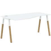 Стол эргономичный FORTA FCT 1567(L), левый, белый/бук, 1580х0х733 мм