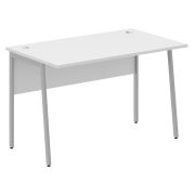 Стол рабочий IMAGO PLUS СП-2P, белый/алюминий, 1200х720х755 мм