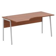 Стол эргономичный IMAGO PLUS СА-1P(L), левый, орех французский/алюминий, 1600х900х755 мм