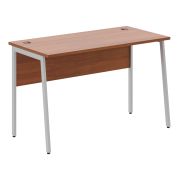Стол рабочий IMAGO PLUS СП-2.1P, орех французский/алюминий, 1200х608х755 мм