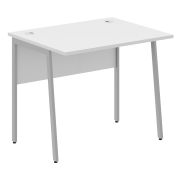 Стол рабочий IMAGO PLUS СП-1P, белый/алюминий, 900х720х755 мм