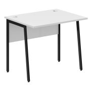 Стол рабочий IMAGO PLUS СП-1P, белый/черный, 900х720х755 мм
