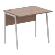 Стол рабочий IMAGO PLUS СП-1P, ясень шимо/алюминий, 900х720х755 мм