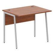 Стол рабочий IMAGO PLUS СП-1P, орех французский/алюминий, 900х720х755 мм