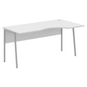 Стол эргономичный IMAGO PLUS СА-1P(R), правый, белый/алюминий, 1600х900х755 мм