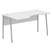 Стол эргономичный IMAGO PLUS СА-2P(L), левый, белый/алюминий, 1400х900х755 мм