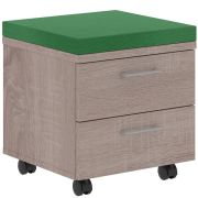 Тумба мобильная с подушкой XTEN XMC-2D.1A, дуб сонома/зеленый, 46.5х46.5х52 см