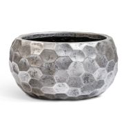 Кашпо Ergo Comb Низкая полусфера, высота 15 см/ Состаренное серебро