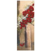 Картина Bouquet d'Orchidees Rouges II, 33х95 см, рама жемчуг с серебром