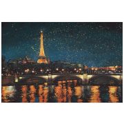 Картина Paris Nights Blue, 90х60 см, рама жемчуг с серебром