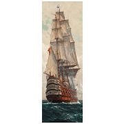 Картина Парусник III, 30х90 см, рама жемчуг с серебром