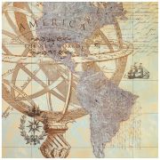 Картина New World, 50х50 см, рама жемчуг