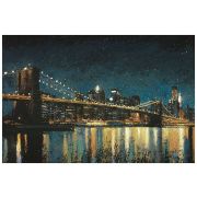 Картина Bright City Lights Blue, 90х60 см, рама жемчуг с серебром