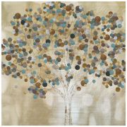 Картина A Teal Tree, 60х60 см, рама жемчуг с серебром