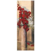 Картина Bouquet d'Orchidees Rouges I, 33х95 см, рама жемчуг с серебром