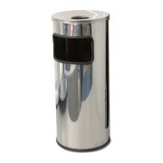 Урна металлическая с пепельницей, 29 л/ серебристый